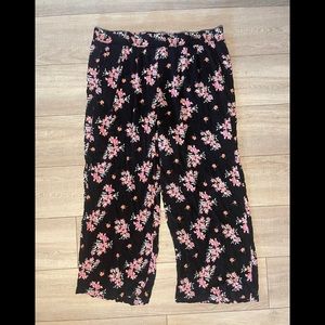 SOLD!!! - Black and floral wide leg high wasted pants, Torrid, size 2!